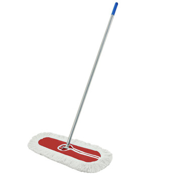 益美得 镀锌钢杆100cm大号平板拖把办公商用地拖棉线拖把物业保洁排拖尘推 分类款红色
