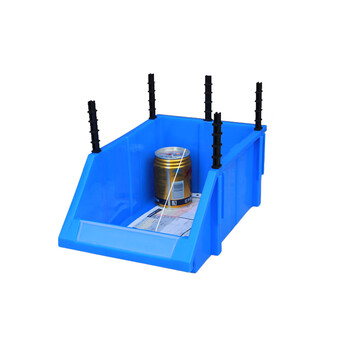 盛富永 斜口分类收纳零件盒 组合式物料盒元件盒塑料盒螺丝物料箱货架 蓝色 Q2（加厚）520*350*190mm