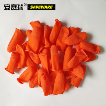 安赛瑞 麻点防滑乳胶手指套（600只装）M 橙色 劳保印刷行业手指套 无粉尘乳胶手指套 劳防用品 12512