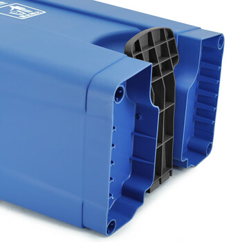 兰诗（LAUTEE）MJ18004 户外脚踏带盖垃圾桶 酒店宾馆商场翻盖果皮箱 87升蓝色