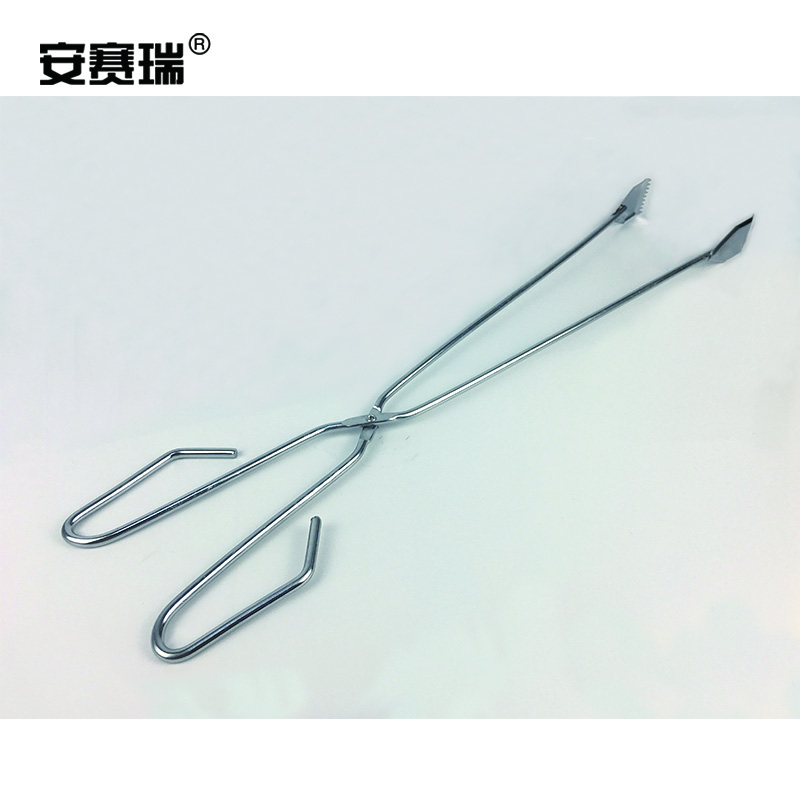 安赛瑞 环卫垃圾钳垃圾夹（5把装）电镀垃圾拾物器取物器 火钳碳夹煤球钳烧烤夹子57.5cm 24476