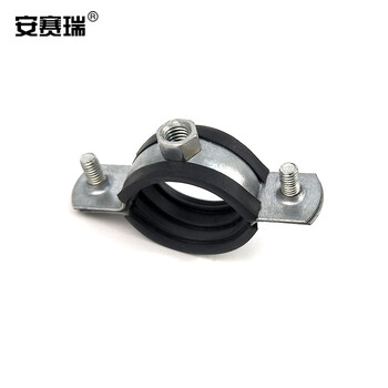 安赛瑞 重型自攻铁管卡（10个装）给水管固定抱箍加厚自攻丝黑皮铁管卡水管吊卡 M10×110mm 430471
