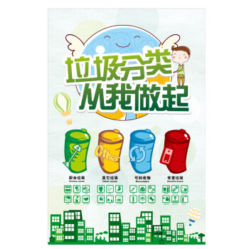 庄太太【定制尺寸60*80cm】垃圾分类宣传海报标语
