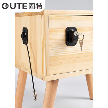 固特窗户扣锁塑钢铝合金纱窗推拉窗锁防护安全锁防盗免打孔限位器 打孔/免打孔钥匙款黑色 (工业品)	