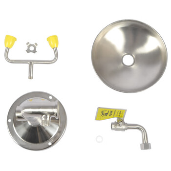 星工（XINGGONG）挂壁式冲压底座洗眼器 304不锈钢 双口紧急冲淋洗眼睛 验厂工业实验室 BTG31