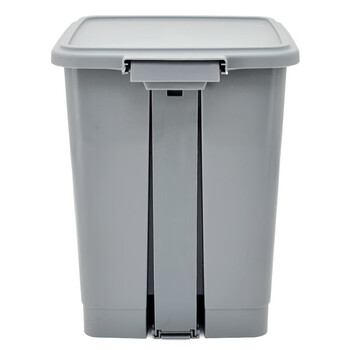 兰诗（LAUTEE）XD-15A 脚踏灰色垃圾桶 酒店宾馆商用带盖果皮箱 15L