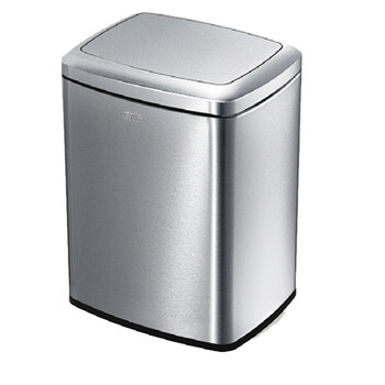 南 SF12-F03 南方摇摆盖环境桶  砂银钢 商用不锈钢垃圾桶 酒店宾馆客房果皮桶 容量12升