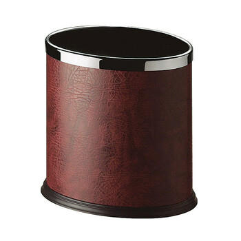 南 GPX-43B 南方固定钢圈包酒红色人造皮单层椭圆垃圾桶 容量10升（2个起订） 商用客房垃圾桶 果皮桶