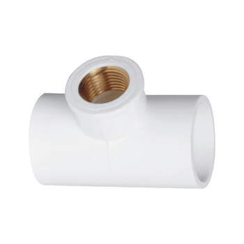 联塑（LESSO）铜内丝异径三通(PVC-U给水配件)白色 dn25XRC1/2＂