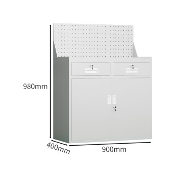 京顿重型工具柜铁皮柜工具收纳存放柜五金零件柜带工具挂板 二抽灰色