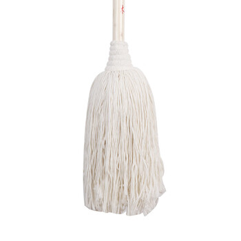 庄太太【加大圆头木杆蓝白】木杆棉线墩布拧水老式拖布