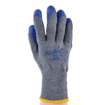 安美尚(ams) 兴达2094138CN通用手套 蓝灰色乳胶皱纹手套 9码 10副装 定做