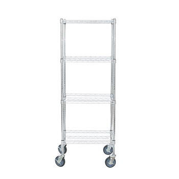 川井（WELLAND）物流转运台车 可定制车间物料周转车 层网置物架 线网货架 四层轻型货架物料架 45*35*160cm