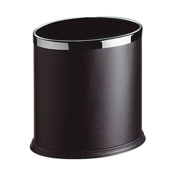 南 GPX-43B 南方固定钢圈包黑色人造皮单层椭圆垃圾桶 容量10升（2个起订） 商用客房垃圾桶 房间桶 果皮桶