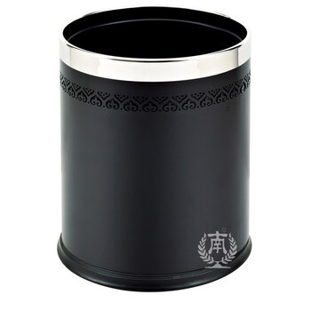 南 GPX-45D 南方圆形双层镂空花垃圾桶 黑色 商用酒店宾馆客房双层垃圾桶 房间桶 果皮桶 内桶容量9.8升