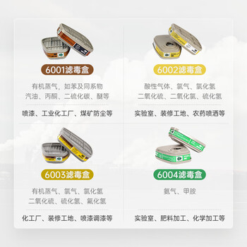 3M6800防毒面具全面罩防有毒气体喷漆配6001滤盒10片滤棉