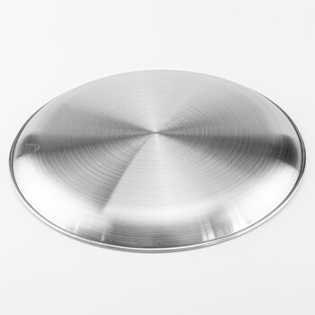 海斯迪克 HKCX-77 不锈钢平底圆盘 加厚多用餐盘 不锈钢本色托盘 砂光盘23cm