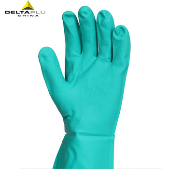 代尔塔（Deltaplus）201802 VE802丁腈防化手套 耐磨防油无衬里硅胶面掌纹 9.5# 1双