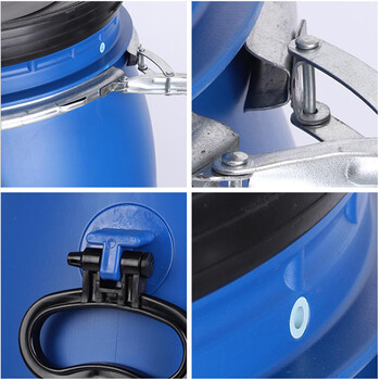 海斯迪克 HKW-22 工业级抱箍法兰桶手提塑料桶 广口带铁箍包装桶 200L（新料）