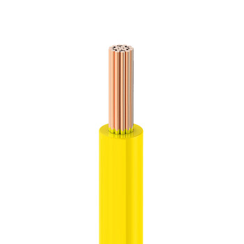 起帆电线电缆 BVR6平方国标家装铜芯电源线单芯多股软线 黄色零线 50米