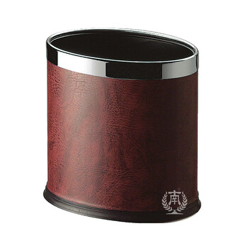 南 GPX-45B 南方椭圆双层垃圾桶 酒红色皮纹 商用酒店宾馆客房垃圾桶 房间桶 果皮桶 内桶容量10.33升