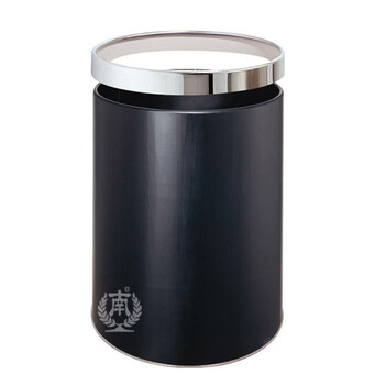 南 GPX-21 南方房间垃圾桶 中号黑色 商用酒店宾馆客房垃圾桶带活动钢圈 房间桶 果皮桶