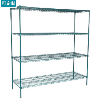 川井（WELLAND）线棒货架  四层层网置物架 仓库防锈金属收纳架 冷库线棒架子 绿色1213*533*1800mm