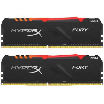 金士顿（Kingston） Fury系列 DDR4 3200 16GB(8G×2） 台式机内存 骇客神条 RGB灯条