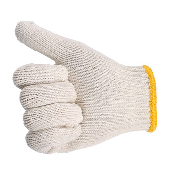 舜选线手套劳保棉纱白手套加厚装卸/维修/耐磨防滑/机械/工作手套SG750-B7  12双/包