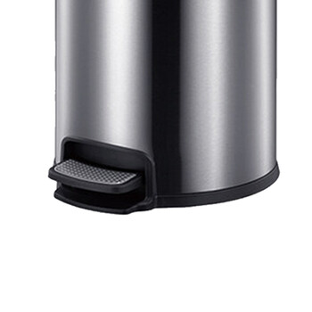 南 SJ5-Y03 南方圆形脚踏桶  砂银钢 商用不锈钢垃圾桶 酒店宾馆客房果皮桶 厨房垃圾桶 5升容量 防指纹