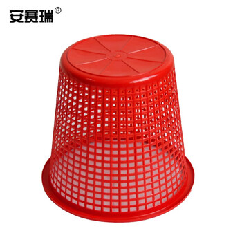 安赛瑞 塑料垃圾桶 圆形镂空纸篓 办公室卫生间废纸篓 颜色随机700094