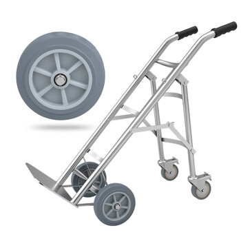 好嘉居气瓶手推车40L瓶手推车氮气罐氩气手拉车钢瓶拖车手推车单瓶钢瓶轻音脚轮不锈钢氧气瓶推车