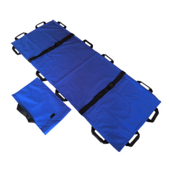 海斯迪克 可折叠急救担架 软担架简易布担架可上下楼医院担架加固 12把手橘色（含手提包）HKW-168