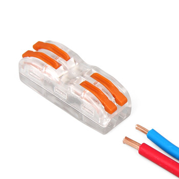 天旭接线端子软硬导线通用快速接线端子按压式分线器2孔二进二出4平方SPL-2透明 10个