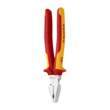 凯尼派克（KNIPEX）02 06 225 绝缘省力型钢丝钳 九寸 镀铬 绝缘双色手柄 225mm 切割类工具 钢