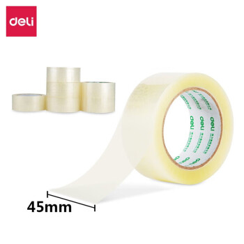 得力（deli）30183 45mm×100y×45um 封箱胶带 6.00 个/筒 (计价单位：筒) 透明