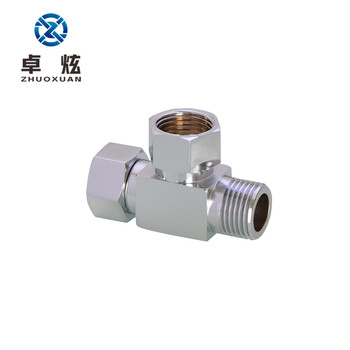 卓炫 4分活接分水器 活动接头 内外丝水龙头分水器 气动铜接头配件（中边双活接三通  方体）