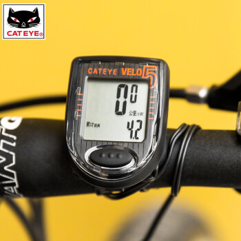 cateye猫眼码表5功能有线山地自行车码表中英文骑行里程表velo5黑色