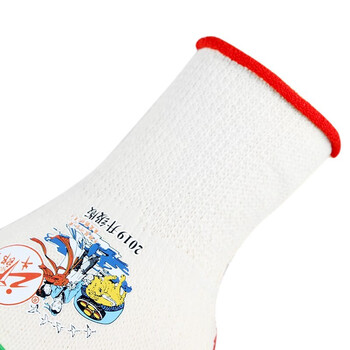 牛郎星 劳保手套 耐油耐磨胶皮防滑手套 男女户外手套 2019升级款  白纱红 均码 1付装