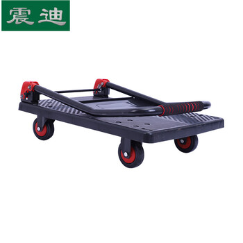 震迪手推车60*90承重600斤折叠平板仓库工具车KC811乌龟车