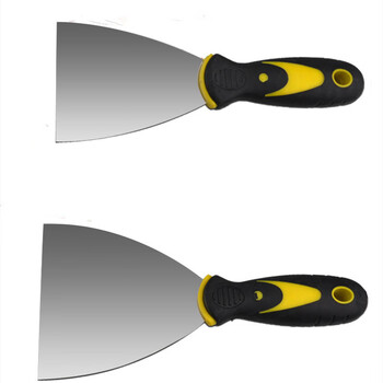 兰诗（LAUTEE）210352 双色柄油灰刀 不锈钢碳钢刮腻子刀加厚抹刀 双色柄2寸 5把/盒