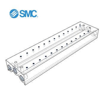 SMC SS5Y5-20-13 5通电磁阀 直接配管型集装式 整块型底板/各自配线 集装式型号 20型13阀 适用SY5000系列