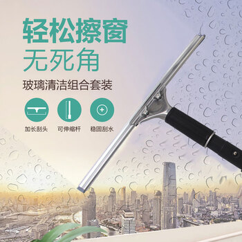 亿丽佳 玻璃刮擦窗器清洁玻璃神器刮水器 洗刮合一伸缩杆可伸长2.4米 5件/组