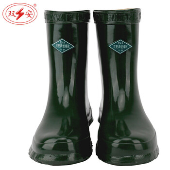 双安 35KV绝缘靴 电工防触电橡胶雨靴 定做 高压中筒电工鞋 绝缘防砸耐磨 36码