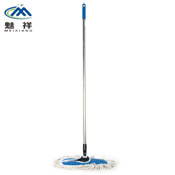 魅祥 平板拖把 大号尘推排拖 棉纱拖布 工厂车间平推长地拖 蓝色 110CM 尘推整套