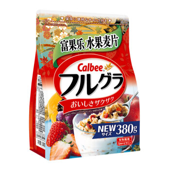 卡乐比Calbee 日本进口水果麦片零食 冲饮谷物 营养早餐燕麦片380g