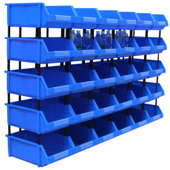海斯迪克 HKCC04 零件盒组合式 塑料元件物料盒货架螺丝盒 HC1蓝600*400*220mm（1个）