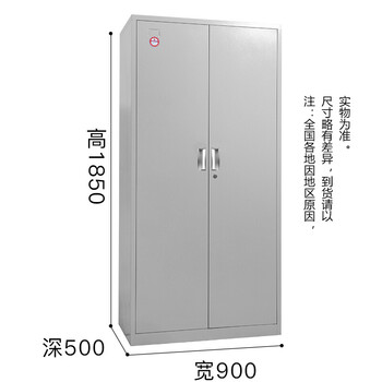 万尊钢制储物柜多功能加厚加深1850*900*500mm铁皮柜两门带锁置物柜WZ-YG-ZH