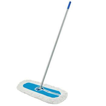 益美得 镀锌铁杆90cm大号平板拖把办公商用地拖棉线拖把物业保洁排拖尘推 分类款蓝色