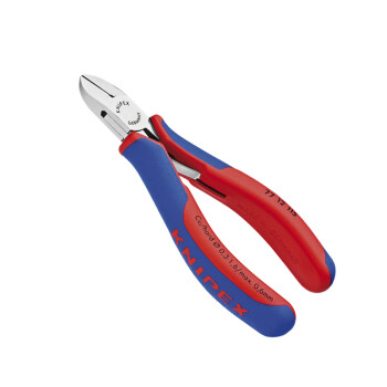 凯尼派克（KNIPEX）77 12 115 电子斜口钳 双色双材料手柄 圆头 带偏刃和线夹 剪切类工具 钢